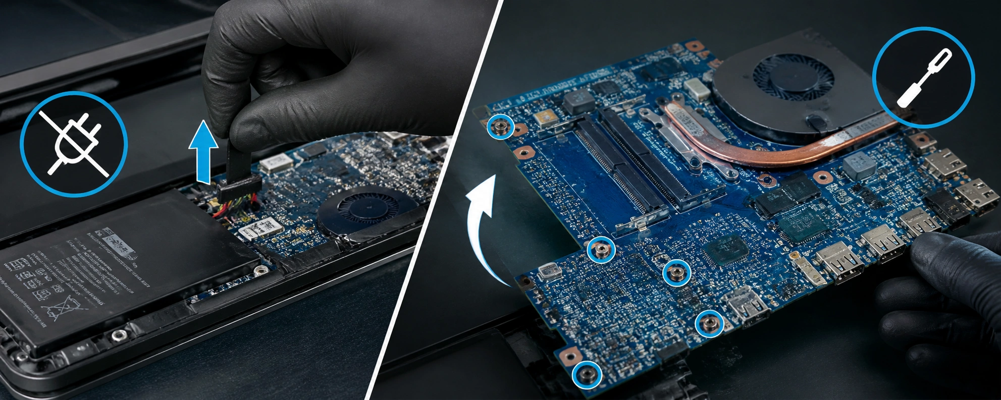 Disconnect Power and Prepare the Motherboard